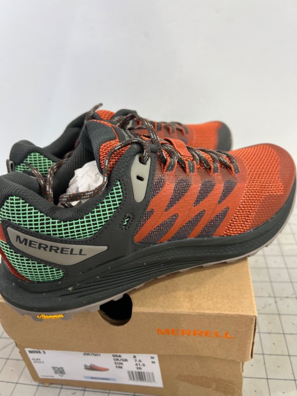 Merrell Men's Nova 3 Low Trail Running Shoes Clay Sz. 8 New - Picture 3 of 7